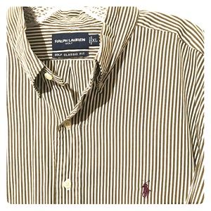 Ralph Lauren Black & White Striped Button Up!